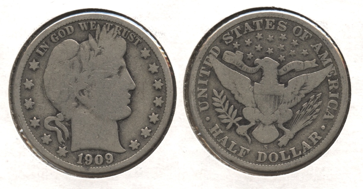 1909-S Barber Half Dollar Good-6 #b