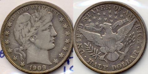 1909 Barber Half Dollar Fine-12