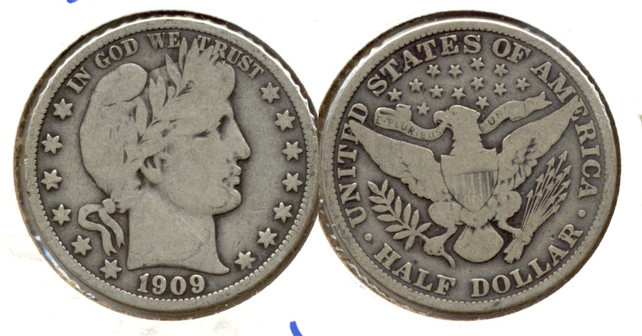 1909 Barber Half Dollar VG-8 b