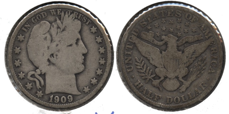 1909 Barber Half Dollar VG-8 d