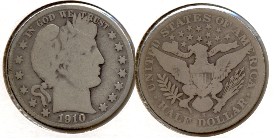1910-S Barber Half Dollar Good-4 a