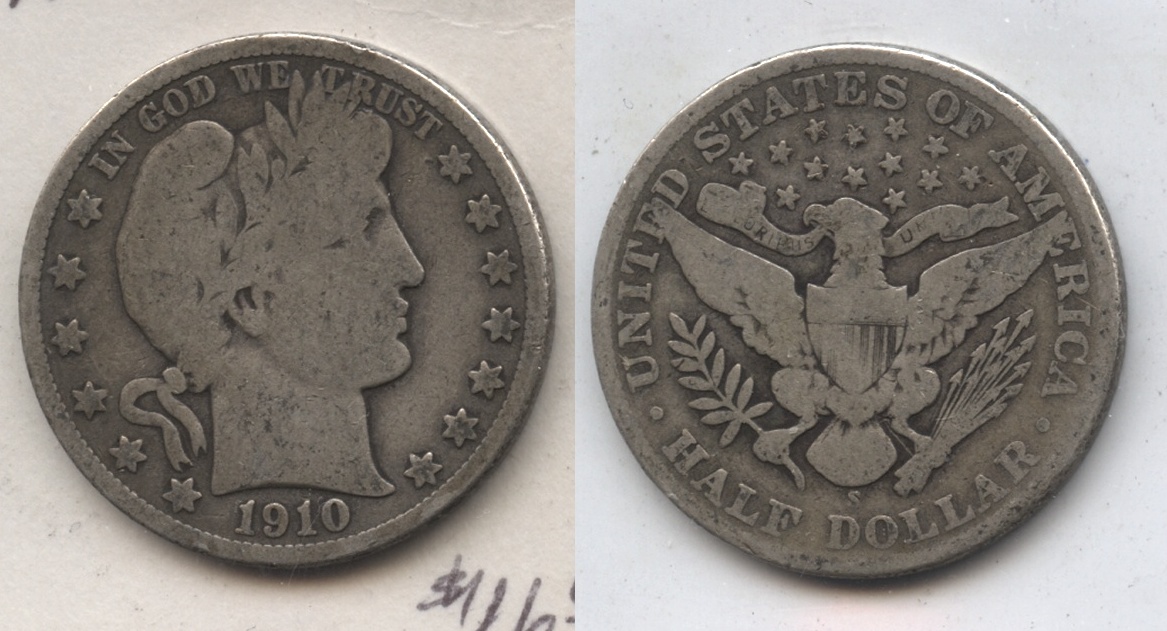 1910-S Barber Half Dollar Good-4 #e