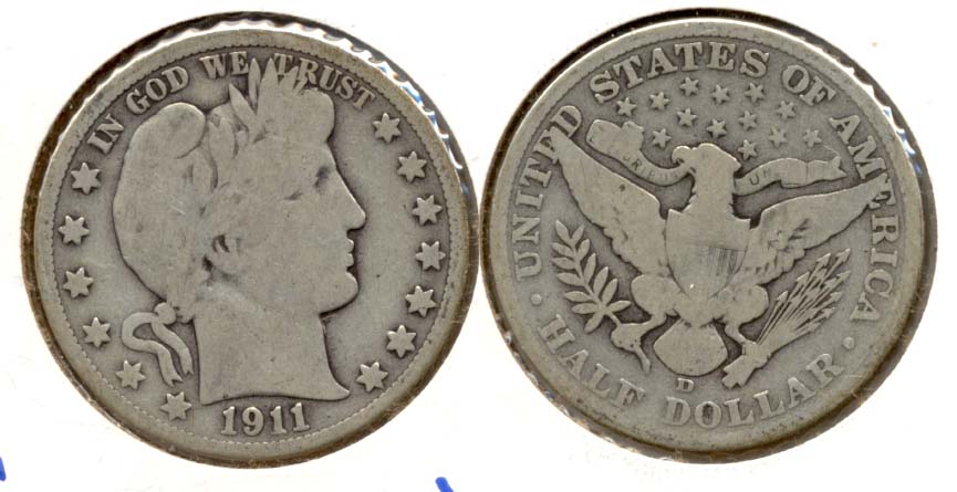 1911-D Barber Half Dollar Good-6