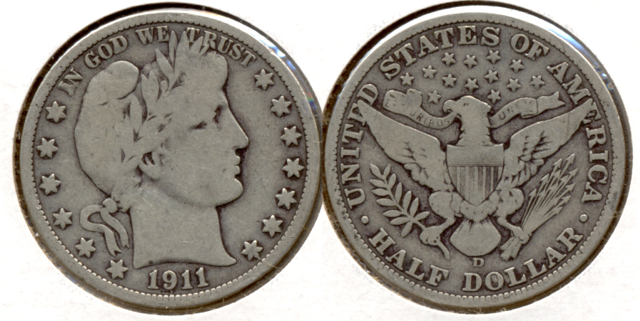 1911-D Barber Half Dollar Good-6 a