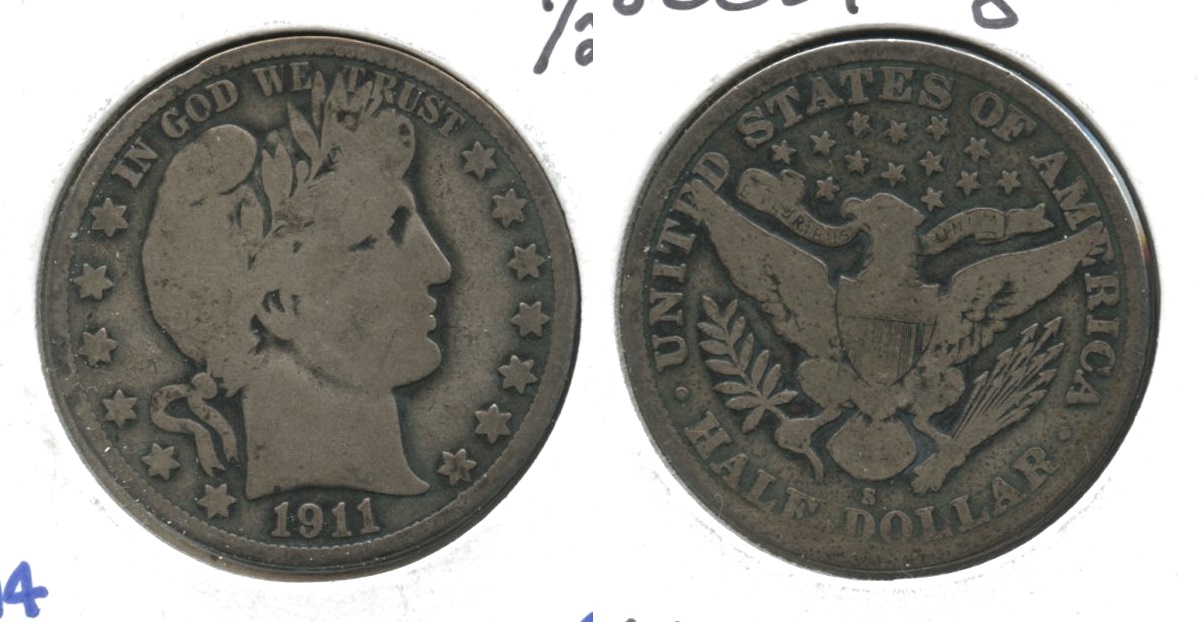 1911-S Barber Half Dollar Good-4 #f