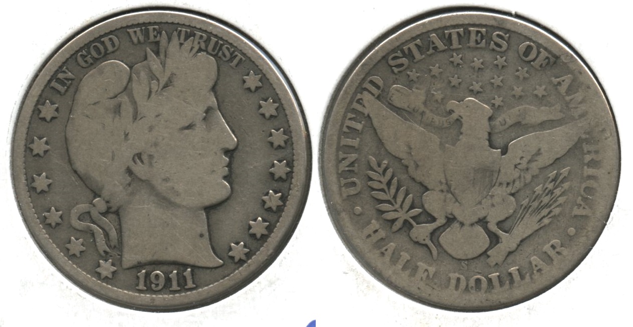 1911-S Barber Half Dollar Good-4 #g