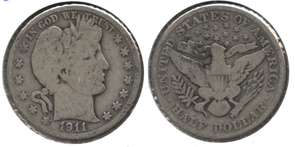 1911 Barber Half Dollar Good-4 #h