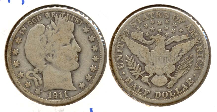 1911 Barber Half Dollar VG-8