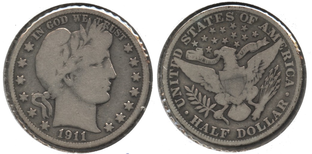 1911 Barber Half Dollar VG-8 #d