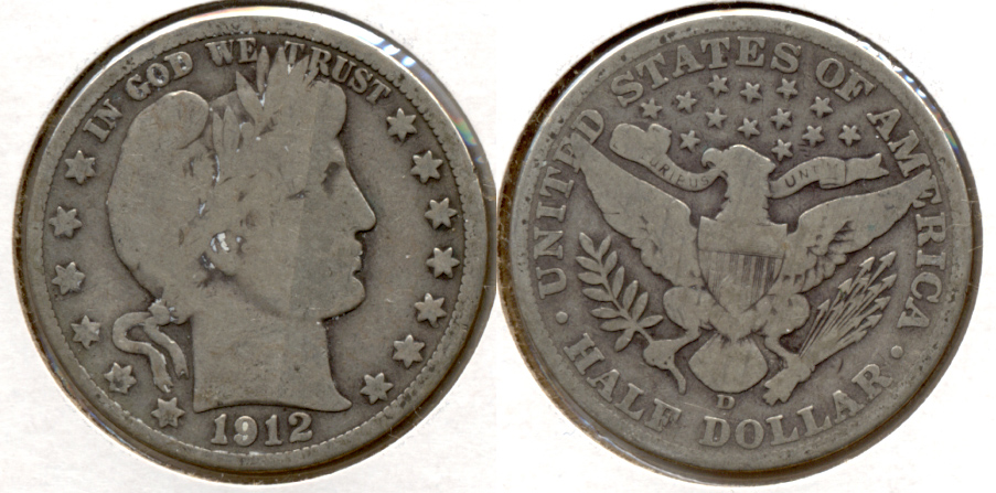 1912-D Barber Half Dollar Good-4 d