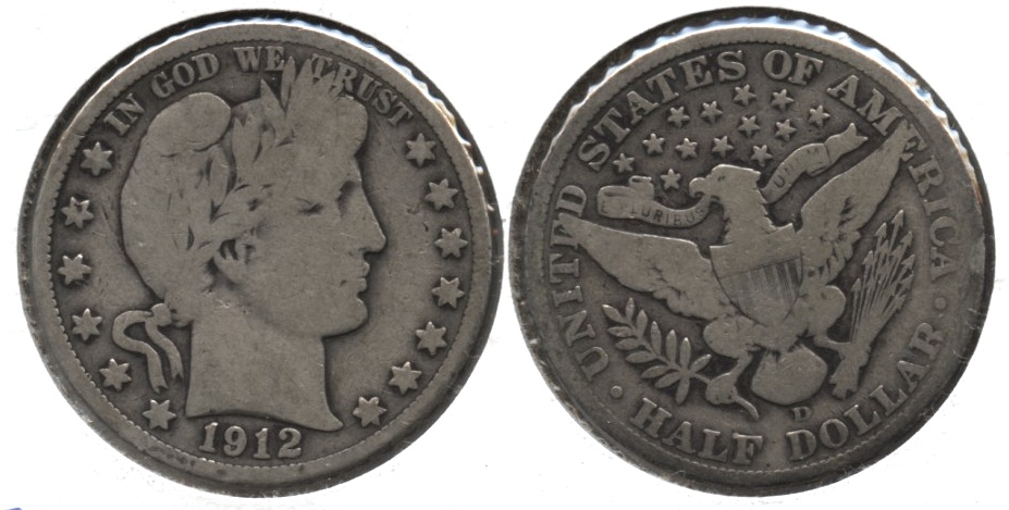 1912-D Barber Half Dollar Good-4 i