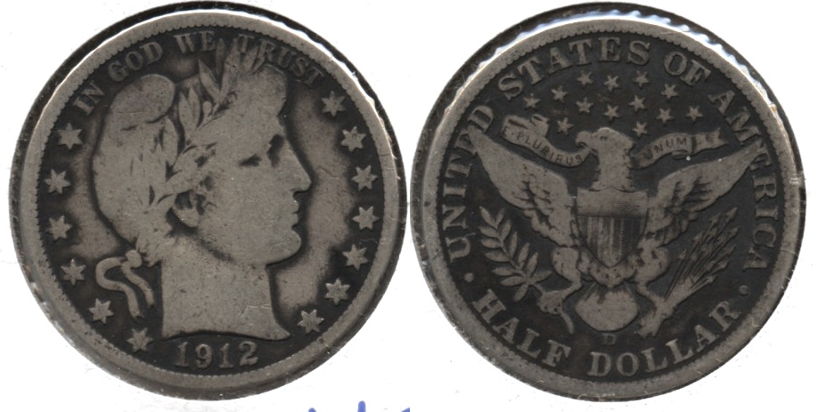 1912-D Barber Half Dollar Good-4 j
