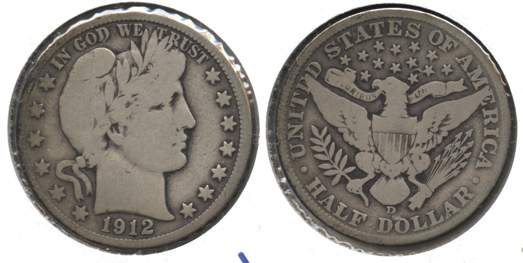 1912-D Barber Half Dollar VG-8 #i