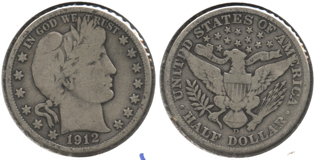 1912-D Barber Half Dollar VG-8 #j