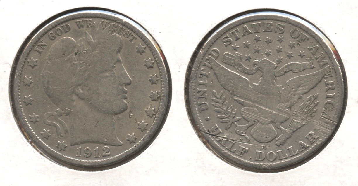 1912-D Barber Half Dollar VG-8 #q Damage