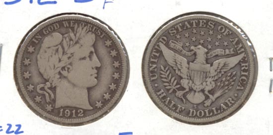 1912-S Barber Half Dollar Fine-12
