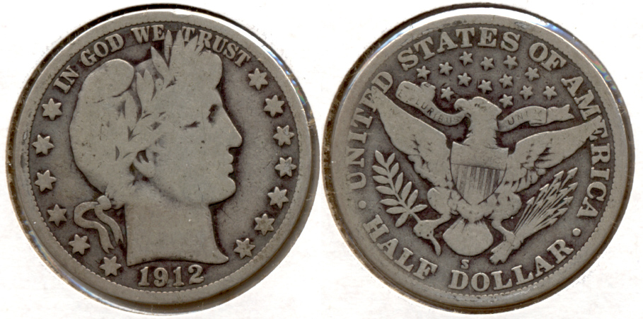 1912-S Barber Half Dollar Good-4