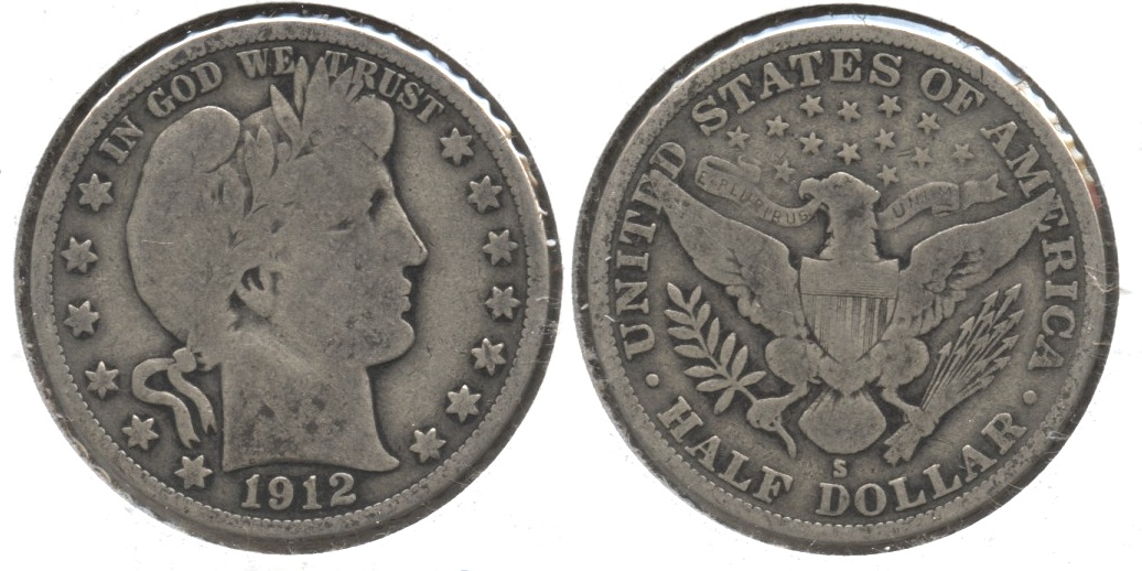 1912-S Barber Half Dollar Good-4 #e