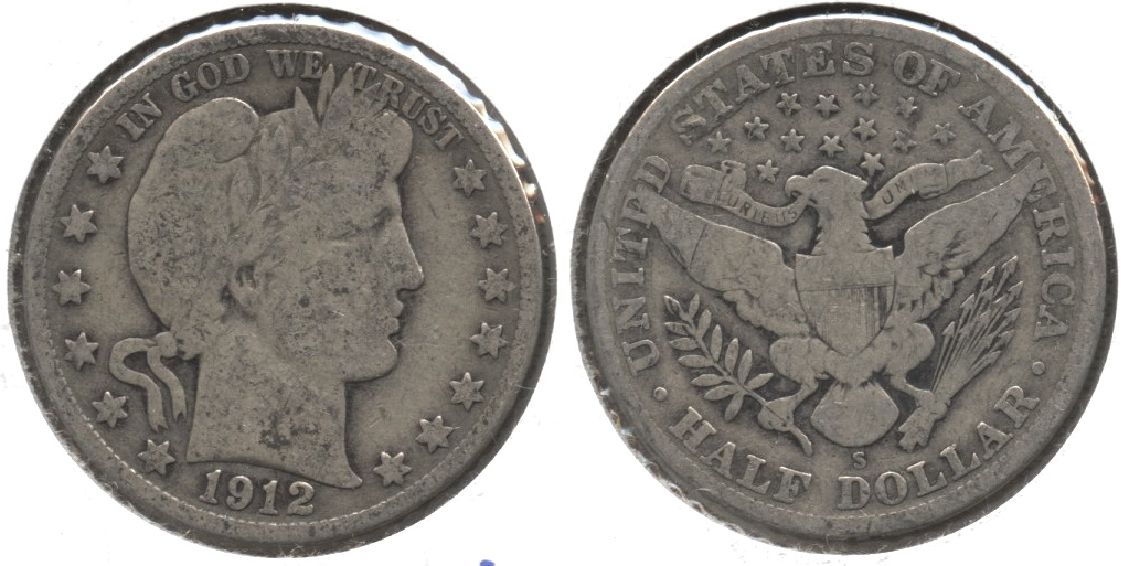1912-S Barber Half Dollar Good-4 #f