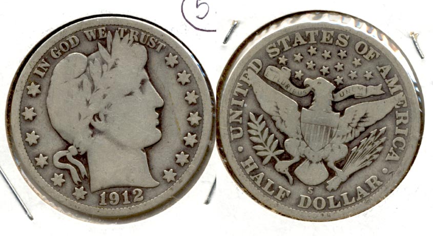 1912-S Barber Half Dollar Good-6