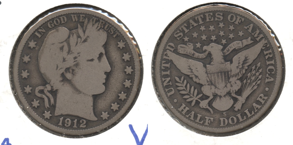 1912-S Barber Half Dollar VG-8 #b