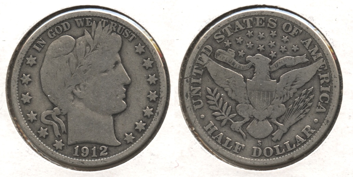 1912-S Barber Half Dollar VG-8 #c