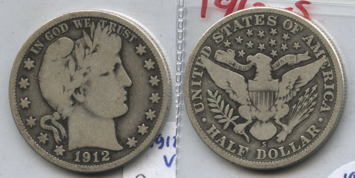 1912-S Barber Half Dollar VG-8 #e