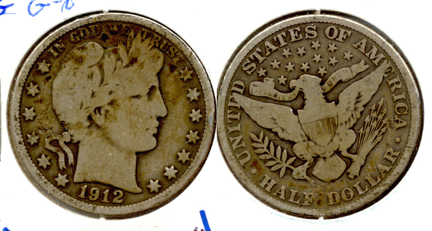 1912 Barber Half Dollar Good-6 c