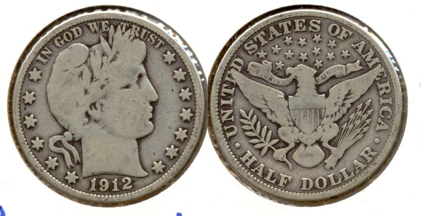 1912 Barber Half Dollar VG-8 a