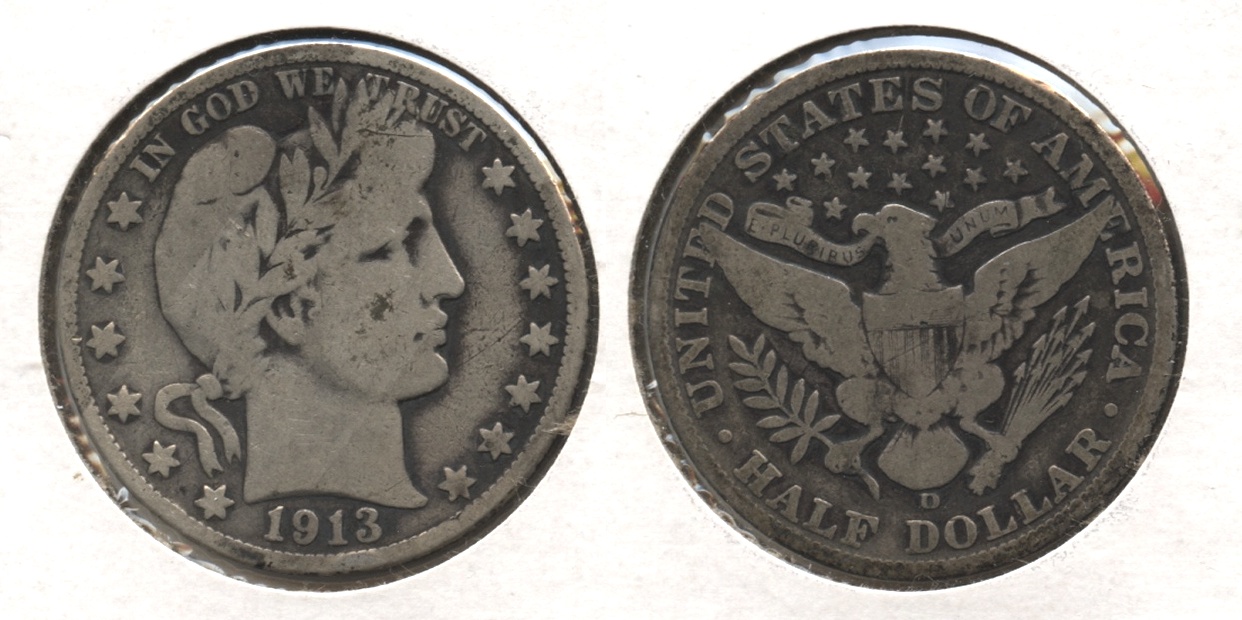 1913-D Barber Half Dollar Good-4