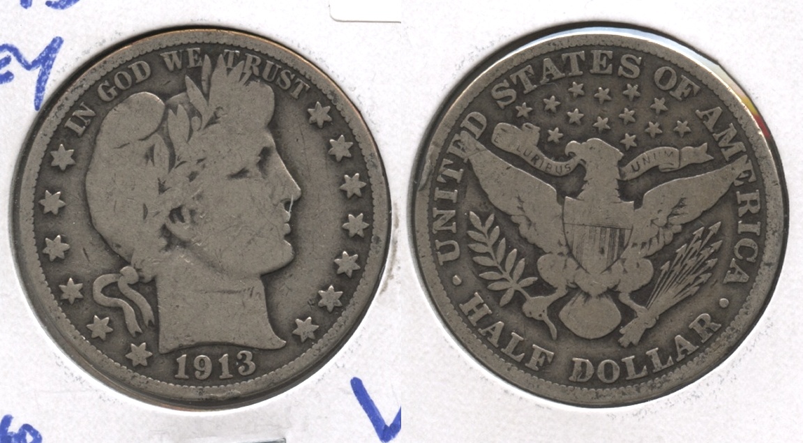 1913 Barber Half Dollar Good-6 Rim Bump