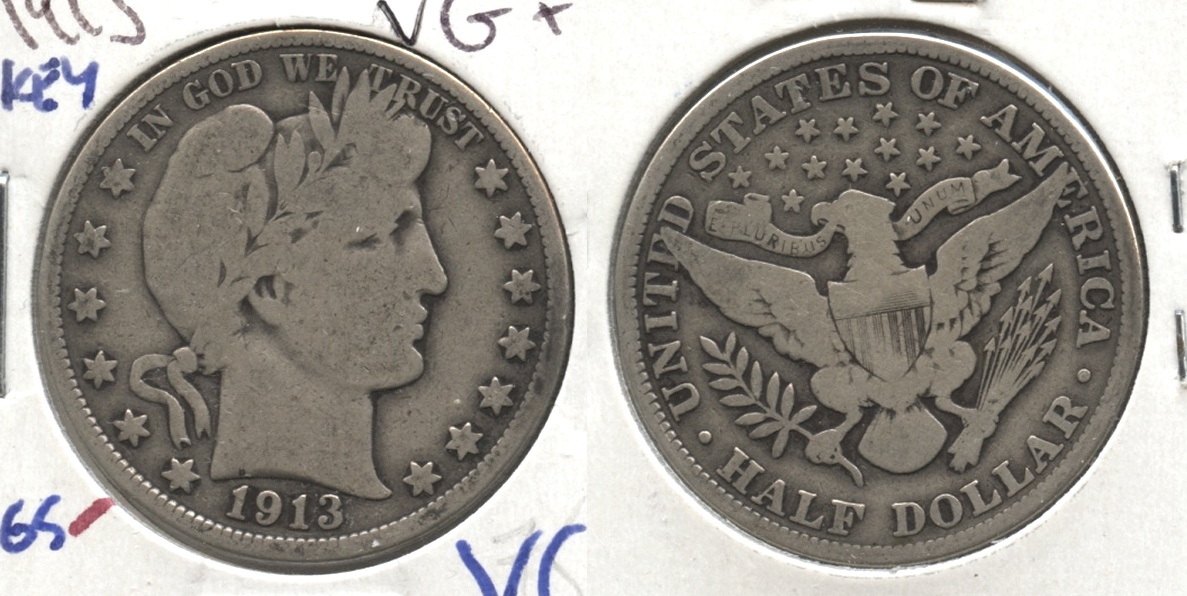 1913 Barber Half Dollar VG-8