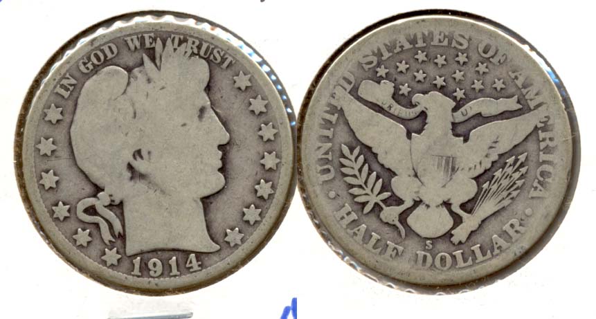 1914-S Barber Half Dollar AG-3