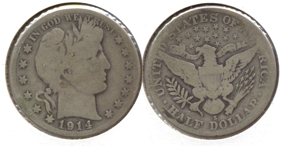 1914-S Barber Half Dollar AG-3 b