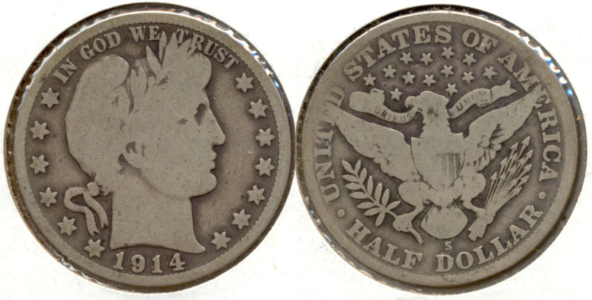 1914-S Barber Half Dollar Good-4 c