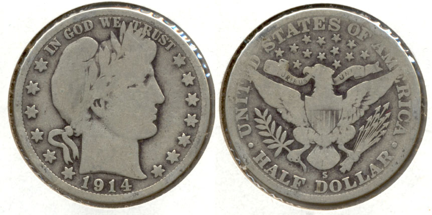 1914-S Barber Half Dollar Good-4 d