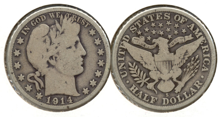 1914-S Barber Half Dollar Good-4 g