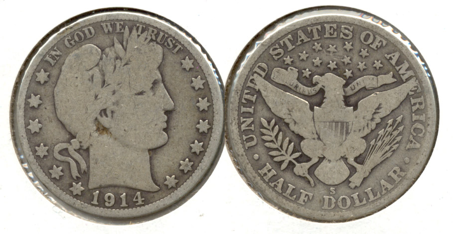 1914-S Barber Half Dollar Good-4 h