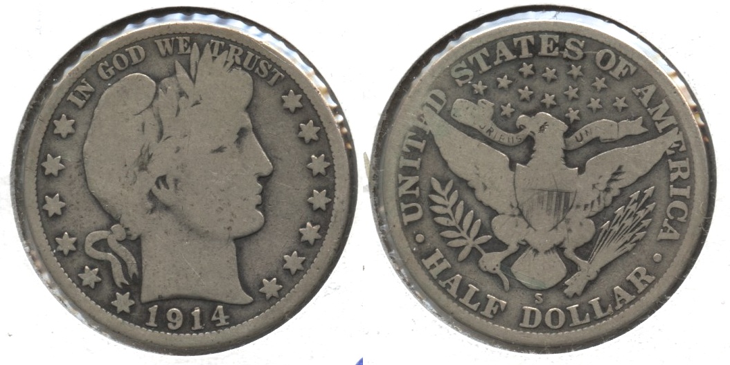 1914-S Barber Half Dollar Good-4 #i