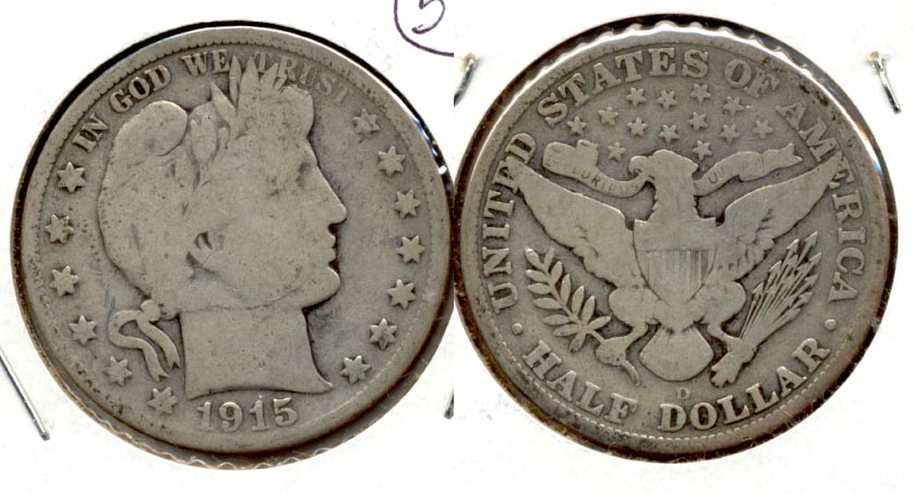 1915-D Barber Half Dollar Good-4