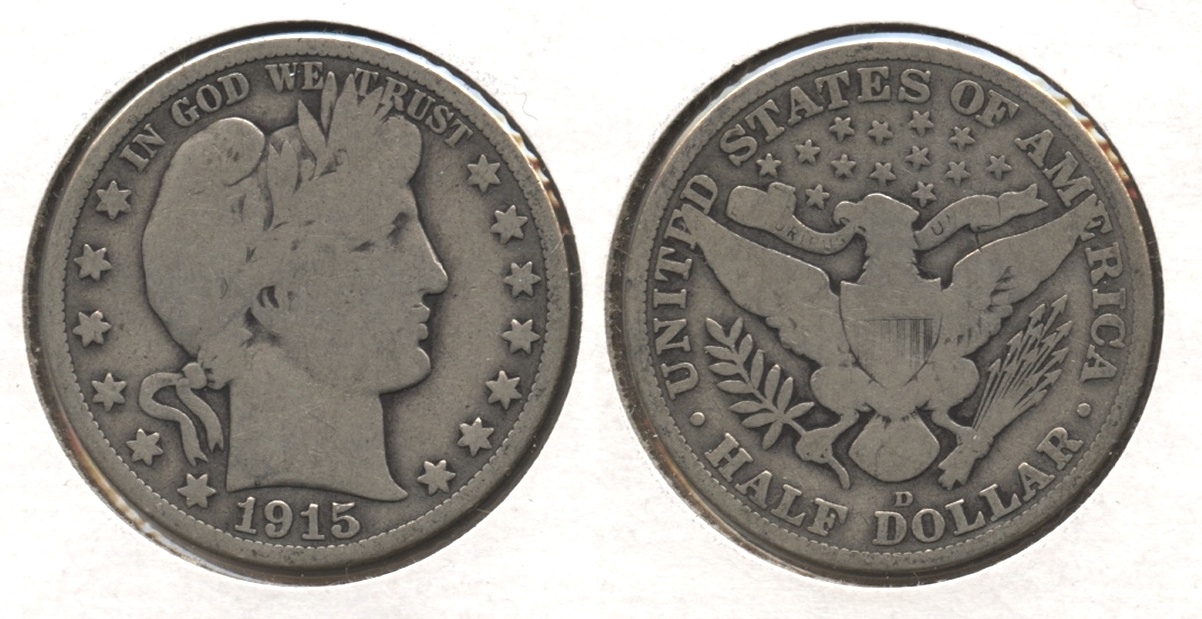 1915-D Barber Half Dollar Good-4 #i