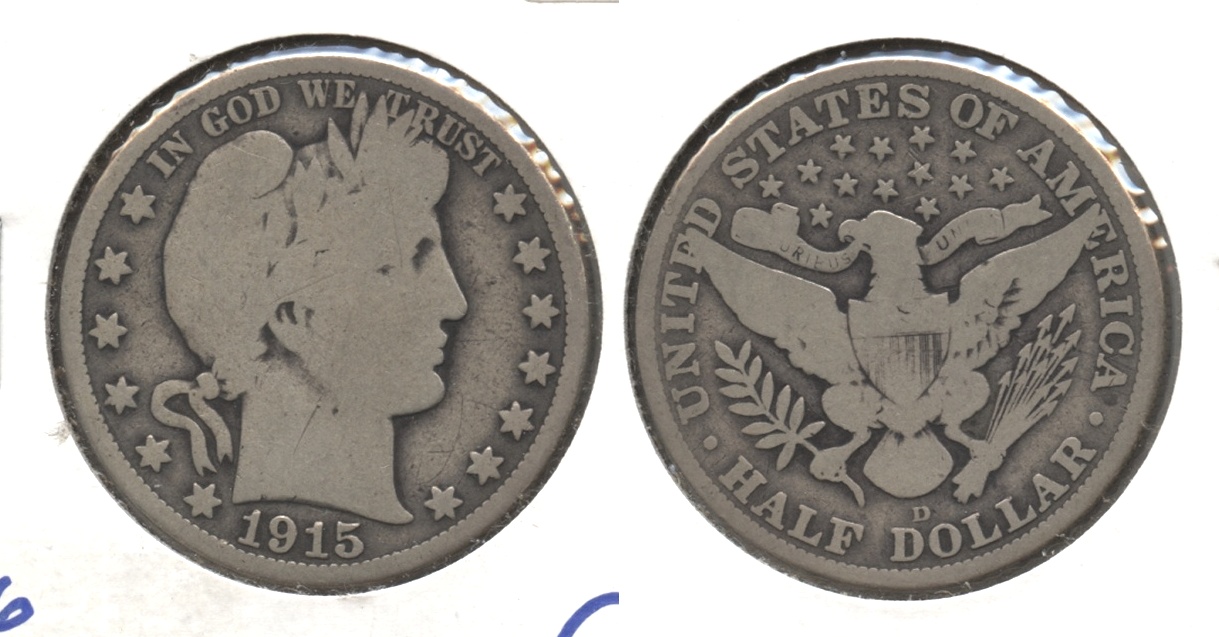 1915-D Barber Half Dollar Good-4 #j