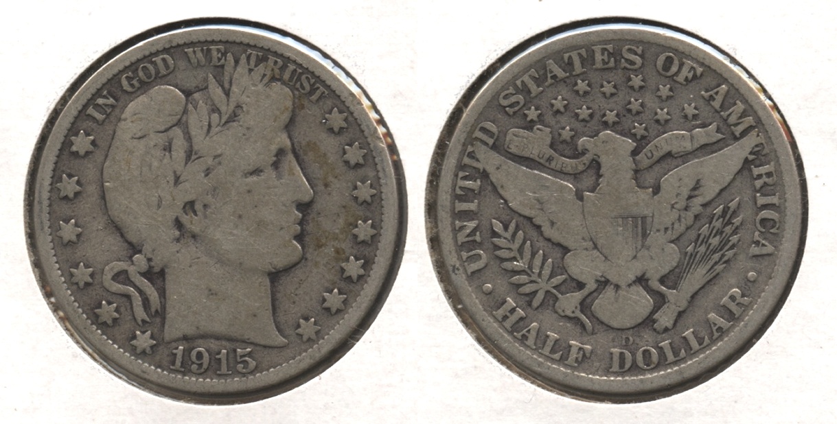 1915-D Barber Half Dollar VG-8 #i