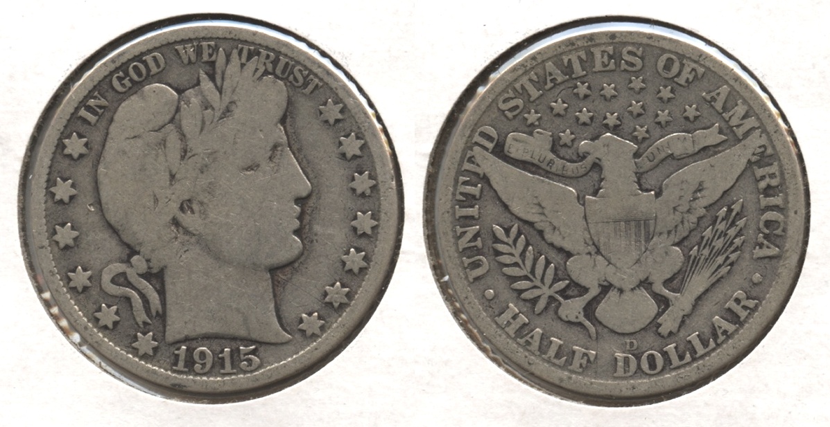 1915-D Barber Half Dollar VG-8 #j