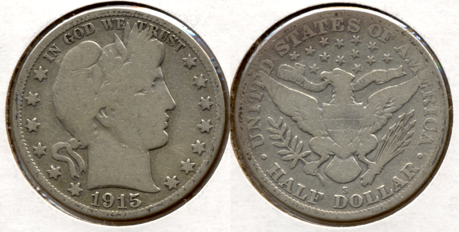1915-S Barber Half Dollar Good-4 c