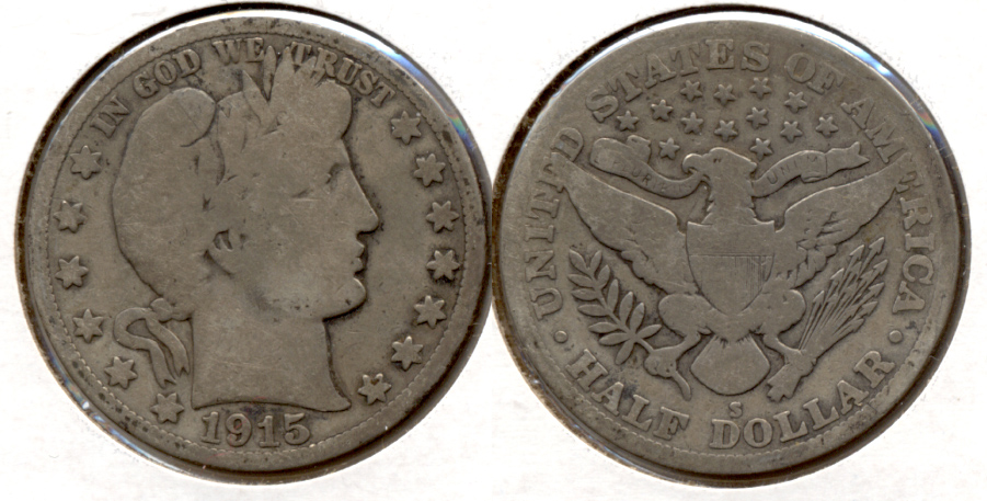 1915-S Barber Half Dollar Good-4 d