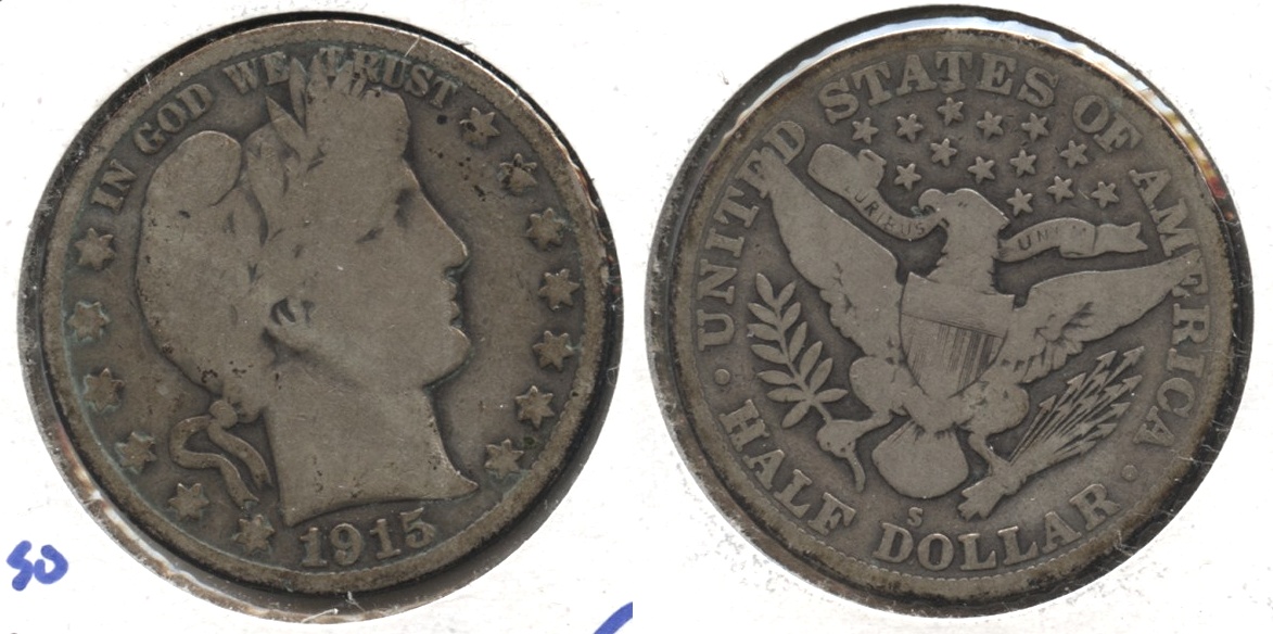 1915-S Barber Half Dollar Good-4 #h