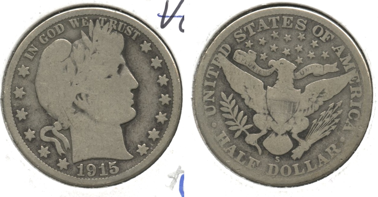 1915-S Barber Half Dollar Good-4 #l