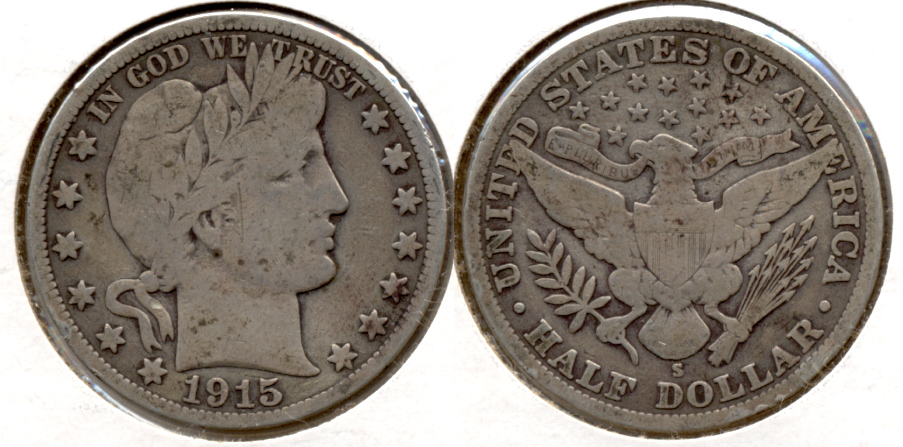 1915-S Barber Half Dollar Good-6 c