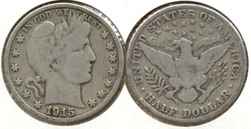 1915-S Barber Half Dollar VG-8